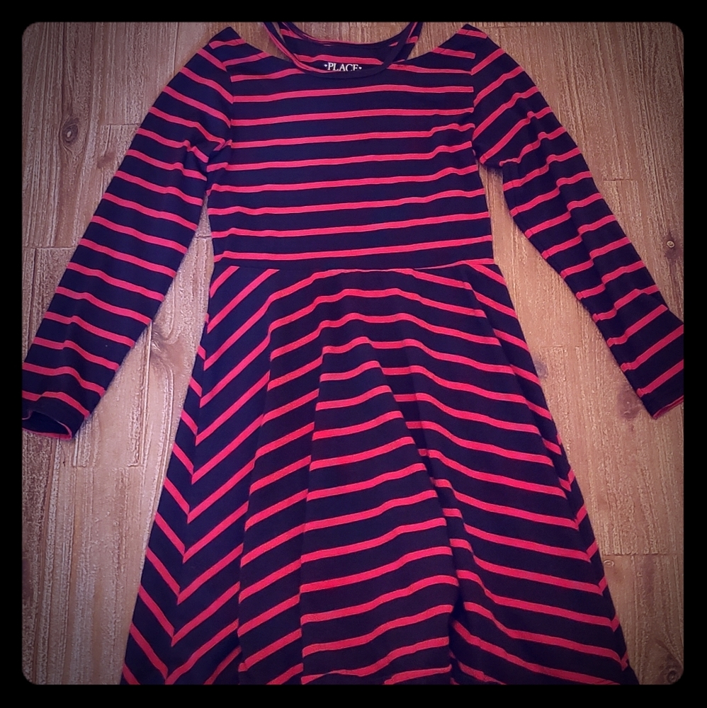Red and Black striped dress